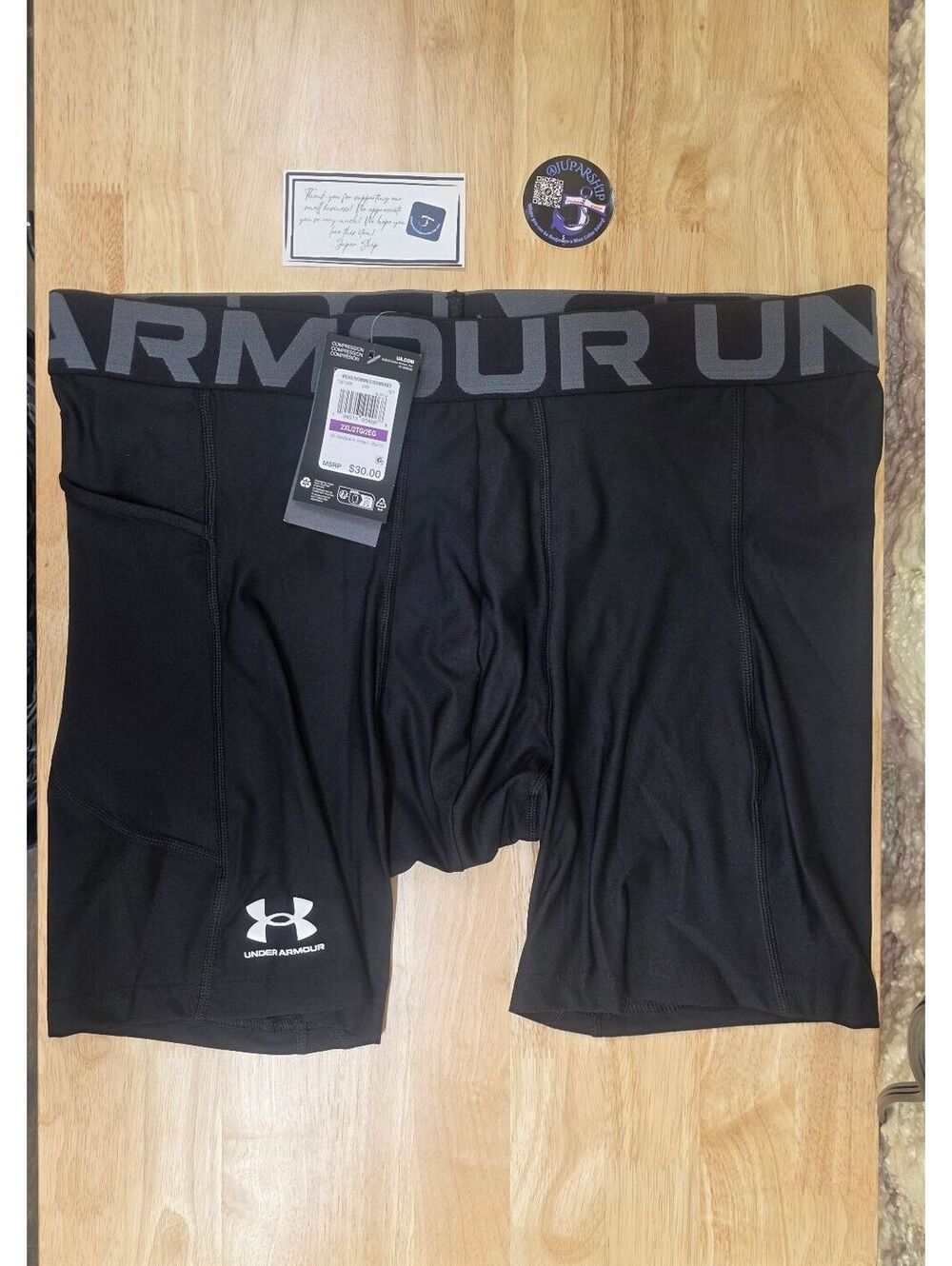 Under Armour Men’s HeatGear Compression Shorts Black Pitch Gray XXL